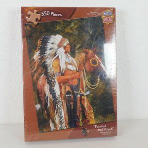 Painted And Proud 550 Piece Jigsaw Puzzle Masterpieces Native American Sealed
